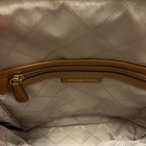 Michael Kors Signature Rhea Zip Medium Slim Backpack in Brown main image 7